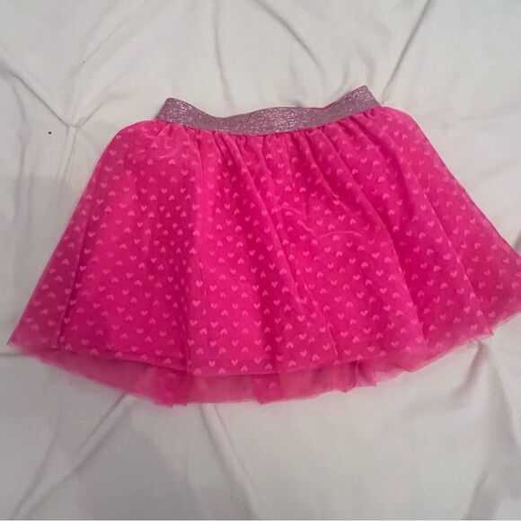 Cat and Jack girls tulle pink skirt with heart detail size xs 4/5 - Picture 2 of 7